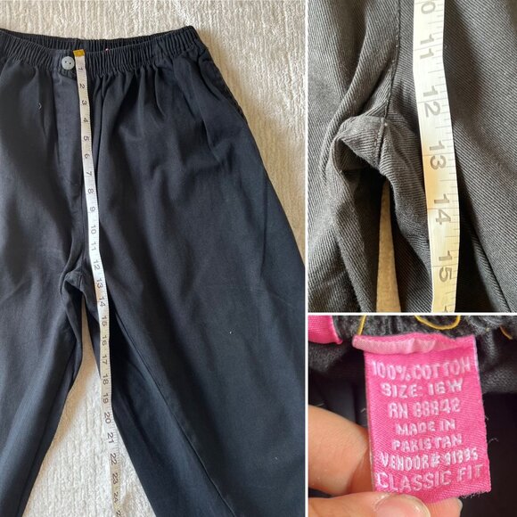 Woman Within Classic Fit Jeans Size 16W Black Cotton Pants Elastic Waist Pull On - Picture 9 of 10